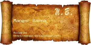 Manger Barna névjegykártya